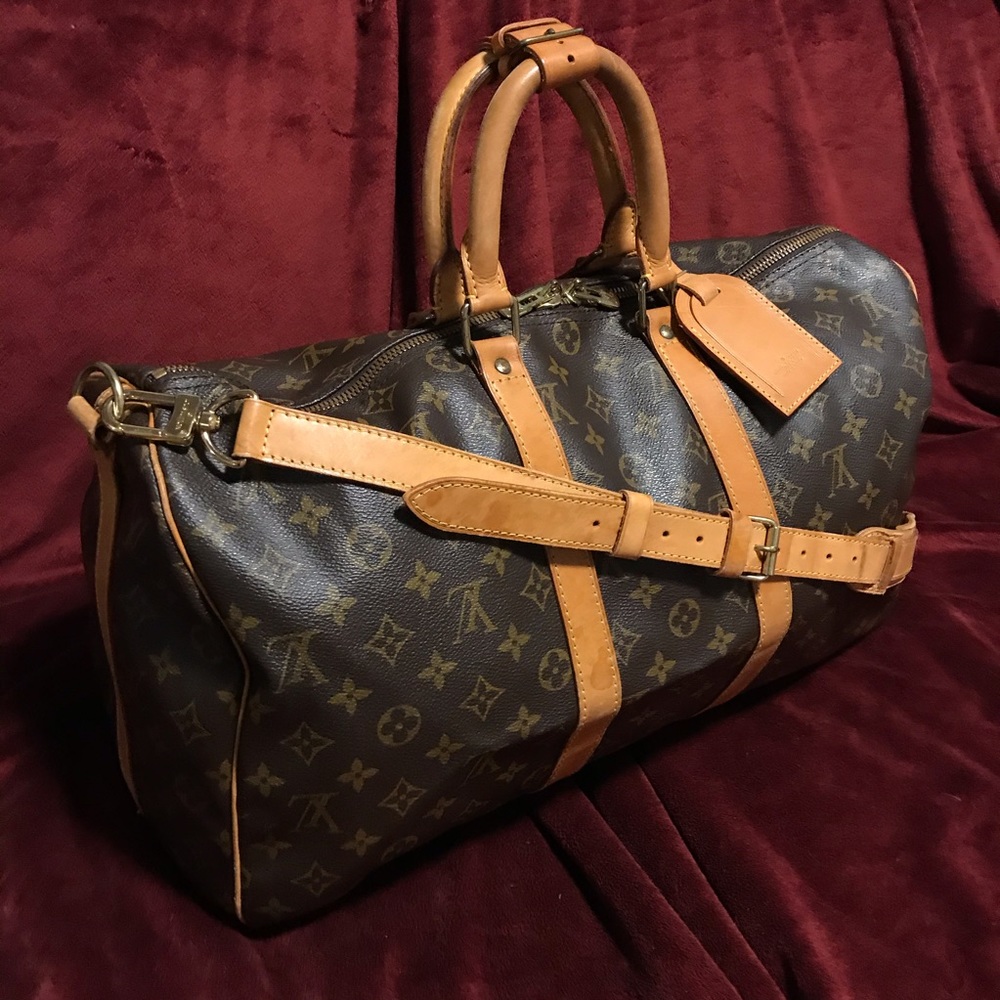 Louis Vuitton 45 Keepall Bandouliere & Tag set
